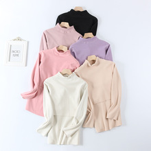 中高领产后哺乳秋衣单件上衣长袖石墨烯自发热喂奶月子服德绒加厚