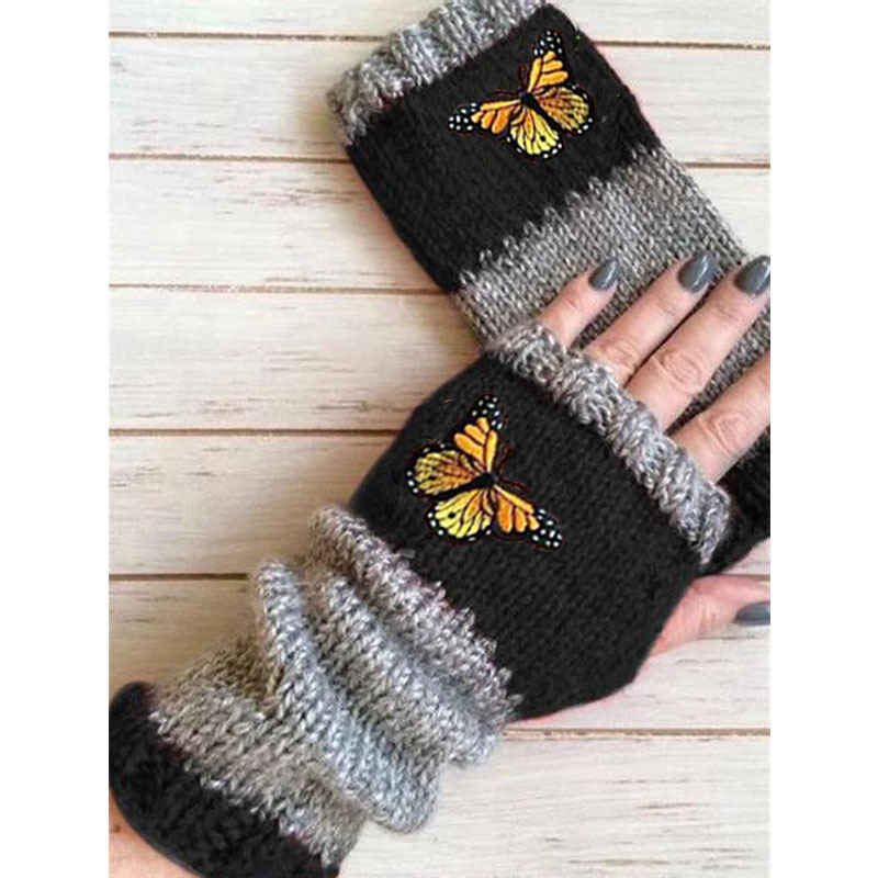 Women's Retro Butterfly Knitted Fabric Gloves display picture 2