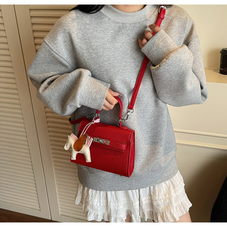 The Korean version of the hand-held small square bag for women in 2025, a new single-shoulder bag with a niche design, simple and versatile, trendy crossbody Kelly bag undefined