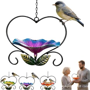 ���R�d�¿�Heart-Shaped Wrought Iron Flower Bird Feederιʳ��