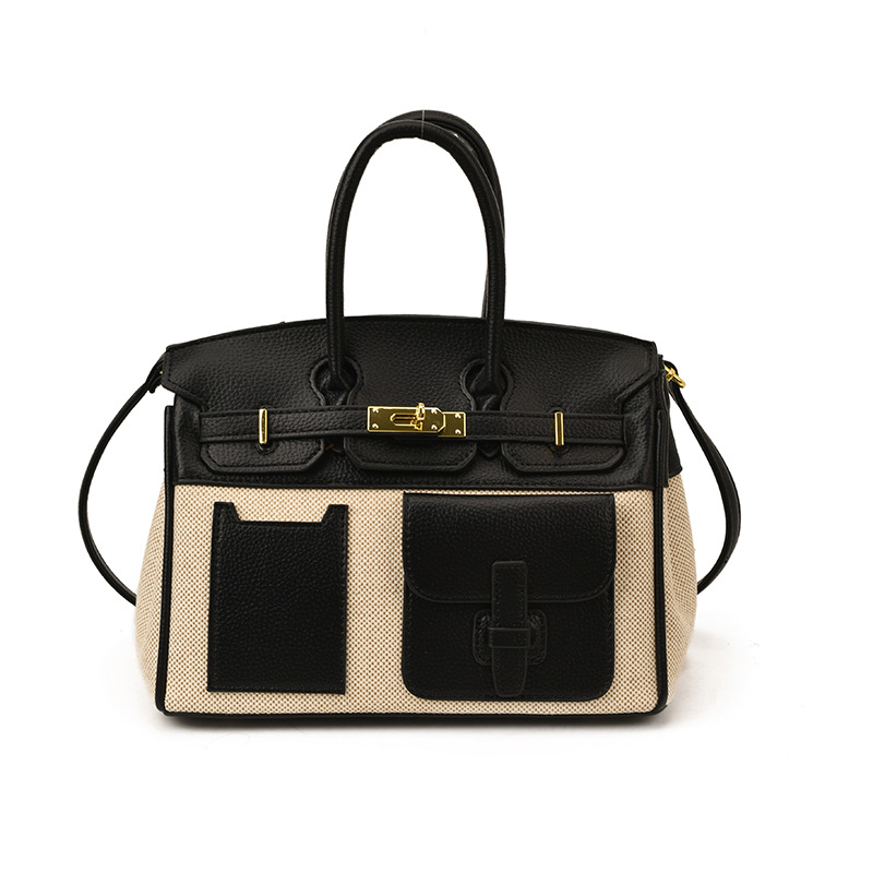 Bolso de mujer 2025 nuevo color transfronterizo de platino bolso de mano tote de gran capacidad de transporte universal mochila de hombro