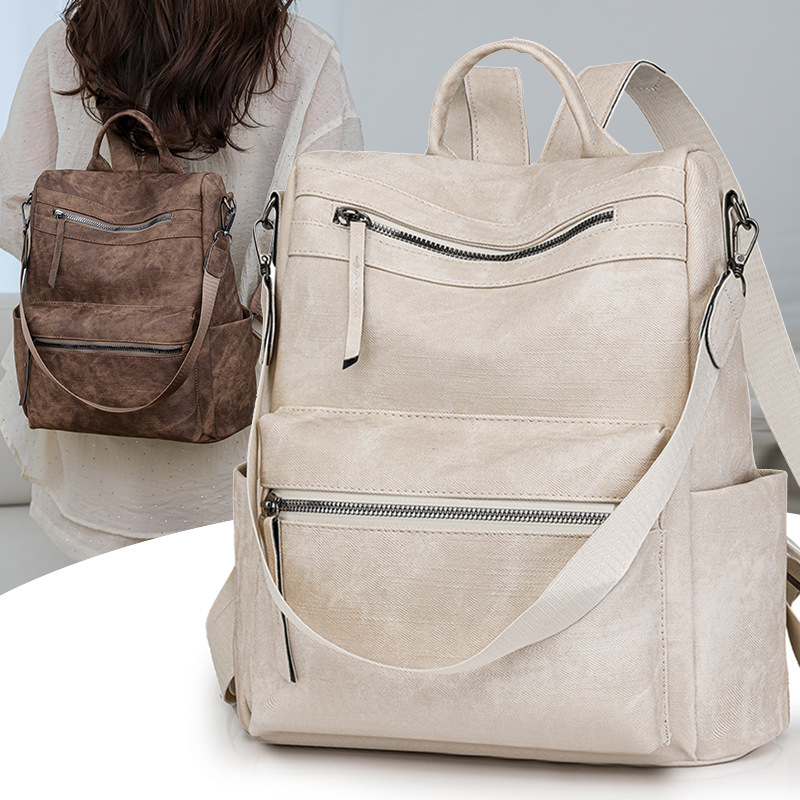 Nueva mochila casual de todo fósforo, color sólido, simple, ligero, moda, mochila para mujer, bolso de viaje al aire libre al por mayor