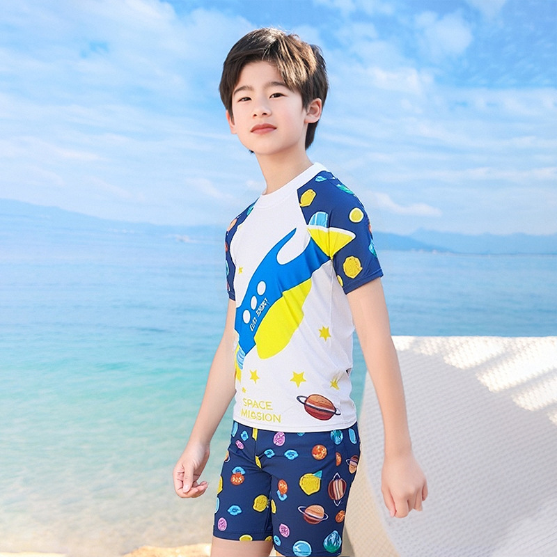 Trajes de baño para niños, dos piezas para niños pequeños y medianos, pantalones de baño de secado rápido, lindos trajes de baño de spa para bebés