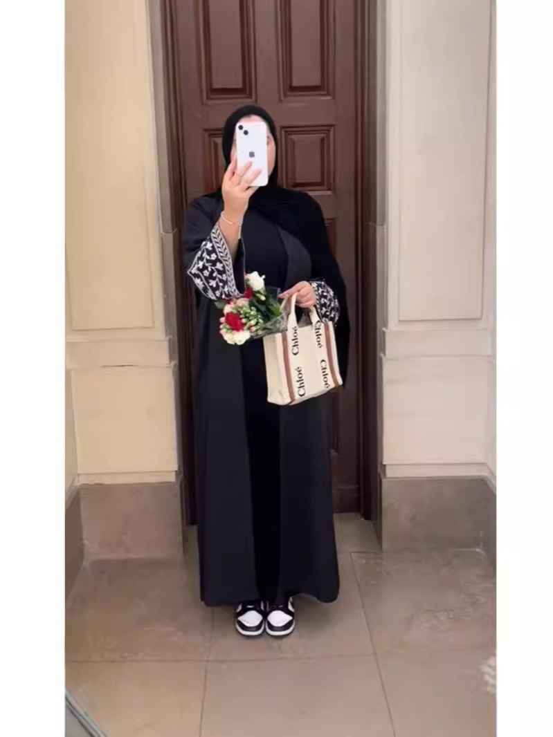 F410 Supplis Cross-bordr -commrc Forign Trad Middl Eastrn Dubai Womn's Mbroidrd Batwing Slv Cardigan_ecoleips.com