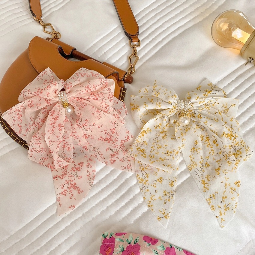 Holiday, Shopping Occasion Sweet Ditsy Floral Polyester Bowknot Hair Clip