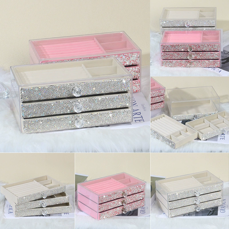 Дом с бриллиантами трехслойная коробка для хранения ювелирных изделий Серьги для хранения серьги коробка для хранения ювелирных изделий пыленепроницаемый многофункциональный ящик для ювелирных изделий