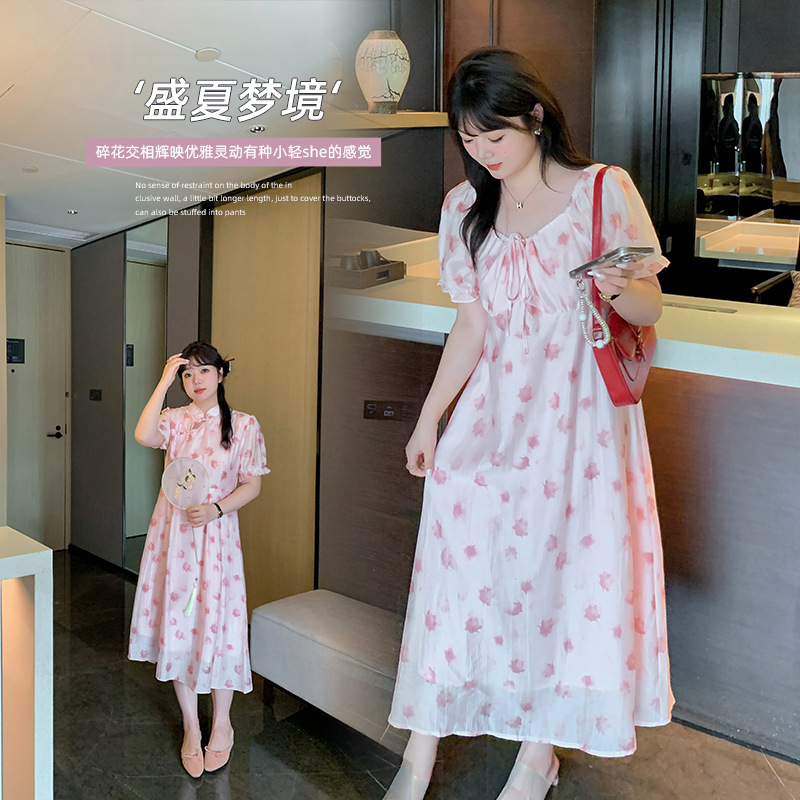  夏  XL-5XL 大きいサイズ ワンピース（2タイプ：ショート丈、ロング丈）