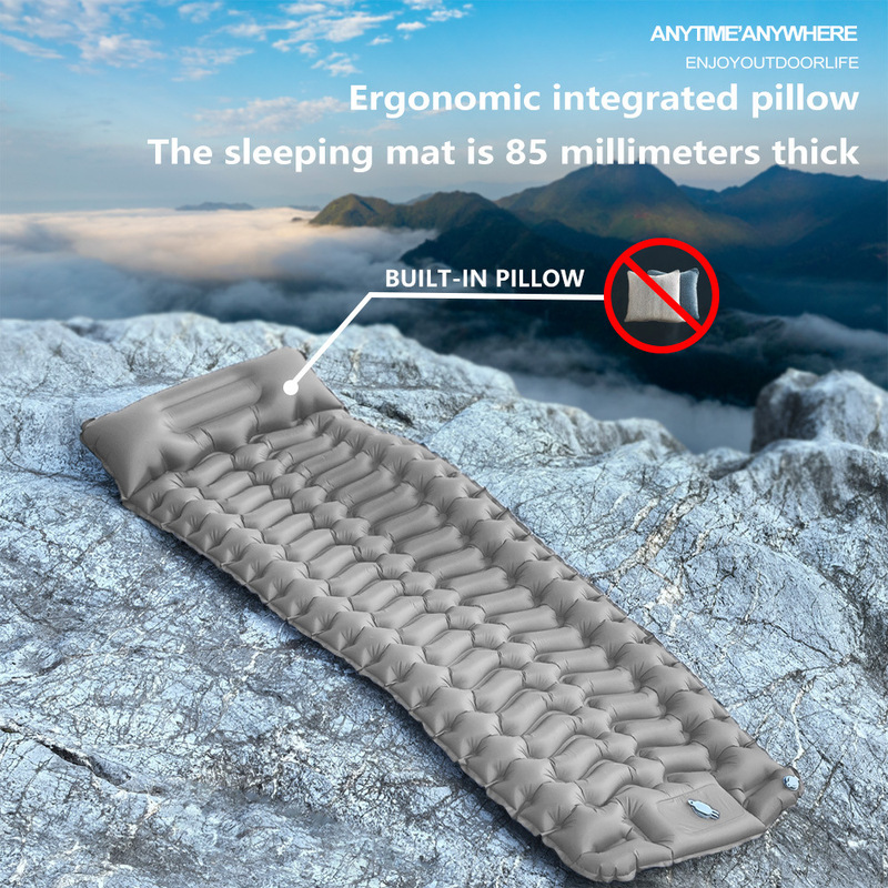 Built-In Foot Pump Inflatable Mattress Camping Tent Sleeping Pad Ultra-Light Press Inflatable Pad Moisture-Proof Pad Built-In Foot Pump Inflatable Mattress Camping Tent Sleeping Pad Ultra-Light Press Inflatable Pad Moisture-Proof Pad