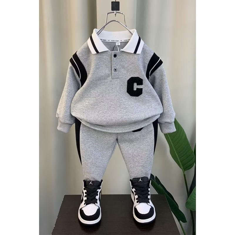 男童套装春夏新款宝宝春装网红衣服潮小儿童酷帅炸街运动童装