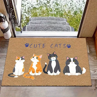 Avtomobil döşəmə paspasları Coconut Fiber Floor Mats for Entryways - zx-cartoon-style-c-01-4060silk-circle