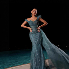 欧美婚纱晚礼服宴会性感亮片礼服新款跨境