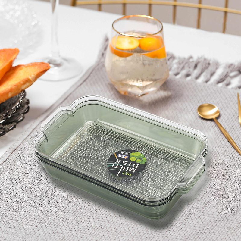 Thickened PET fruit tray tea tray light luxury candy tray plastic storage plate multi-functional household tray fruit tray Thickened PET fruit tray tea tray light luxury candy tray plastic storage plate multi-functional household tray fruit tray