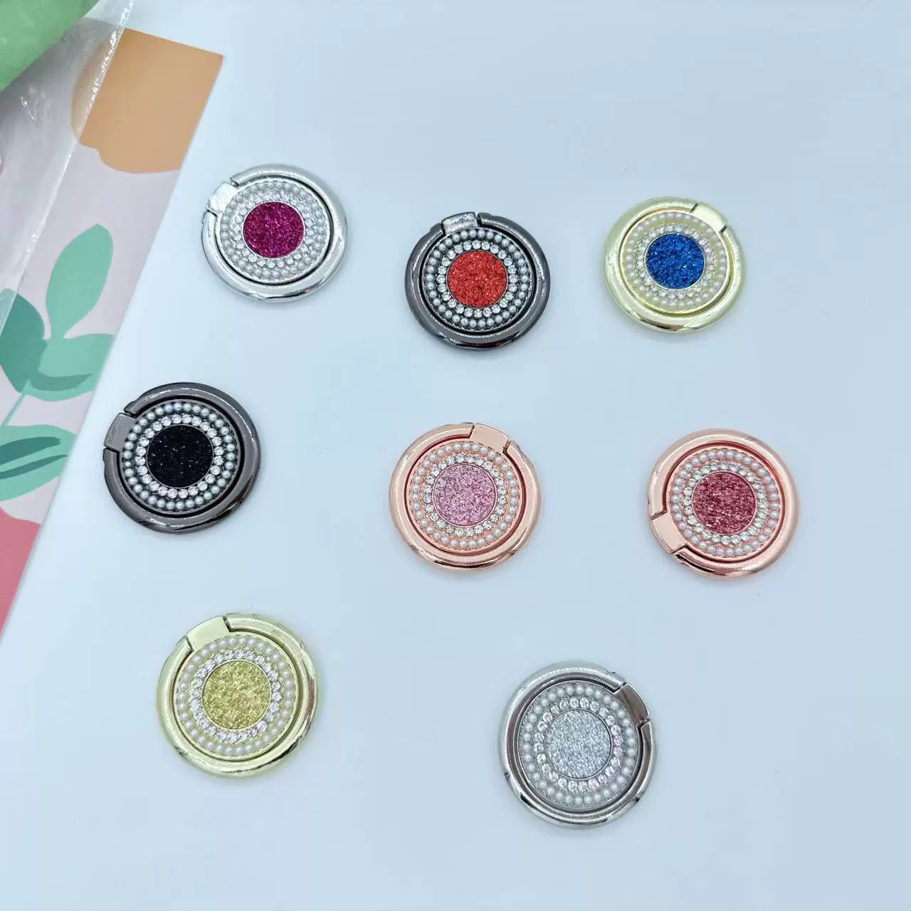 Новое блестящее металлическое кольцо с пряжкой, Кронштейн для мобильного телефона, клейкая поддержка вращения на 360 градусов, настольный устойчивый к падению