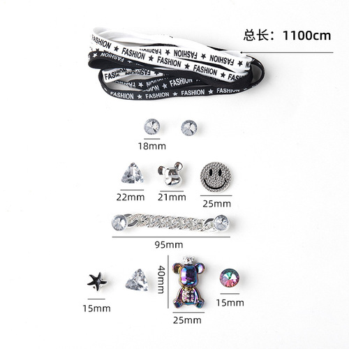 Crocs DIY decorative accessories 3D cartoon shoe flower cute bear shoe buckle shoelace decoration removable accessories