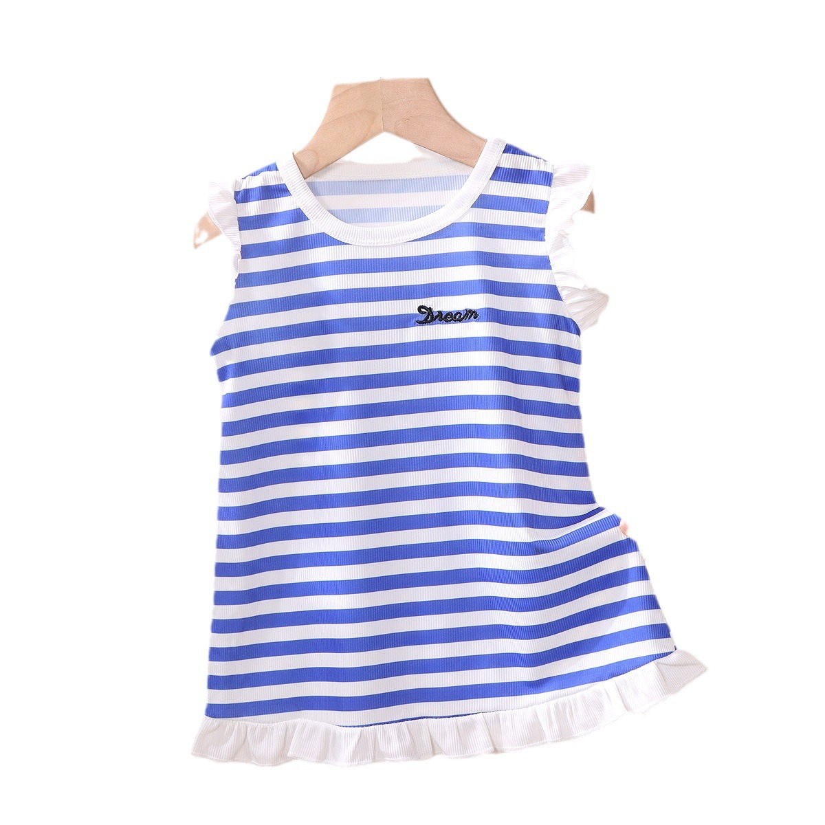 Verano niñas vestido de princesa niñas rayas estilo occidental sin mangas suspender vestido bebé casual playa vestido niños vestido