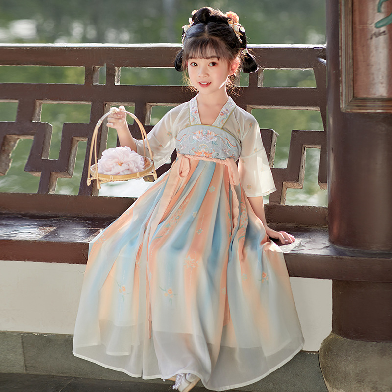 Girls' Hanfu 2026 New Style Chinese Children's Dress Ancient Style Tang Suit Skirt Children's Hanfu Wholesale
