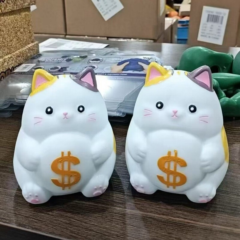 Cross-border large-sized realistic cat toy, Amazon bestseller, ultra-soft TPR stress-relief toy, giant squishy slow-rebound toy