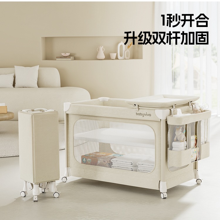 Crib Removable Folding Baby Bed Multifunctional Splicing Bed Cradle Portable Newborn Special