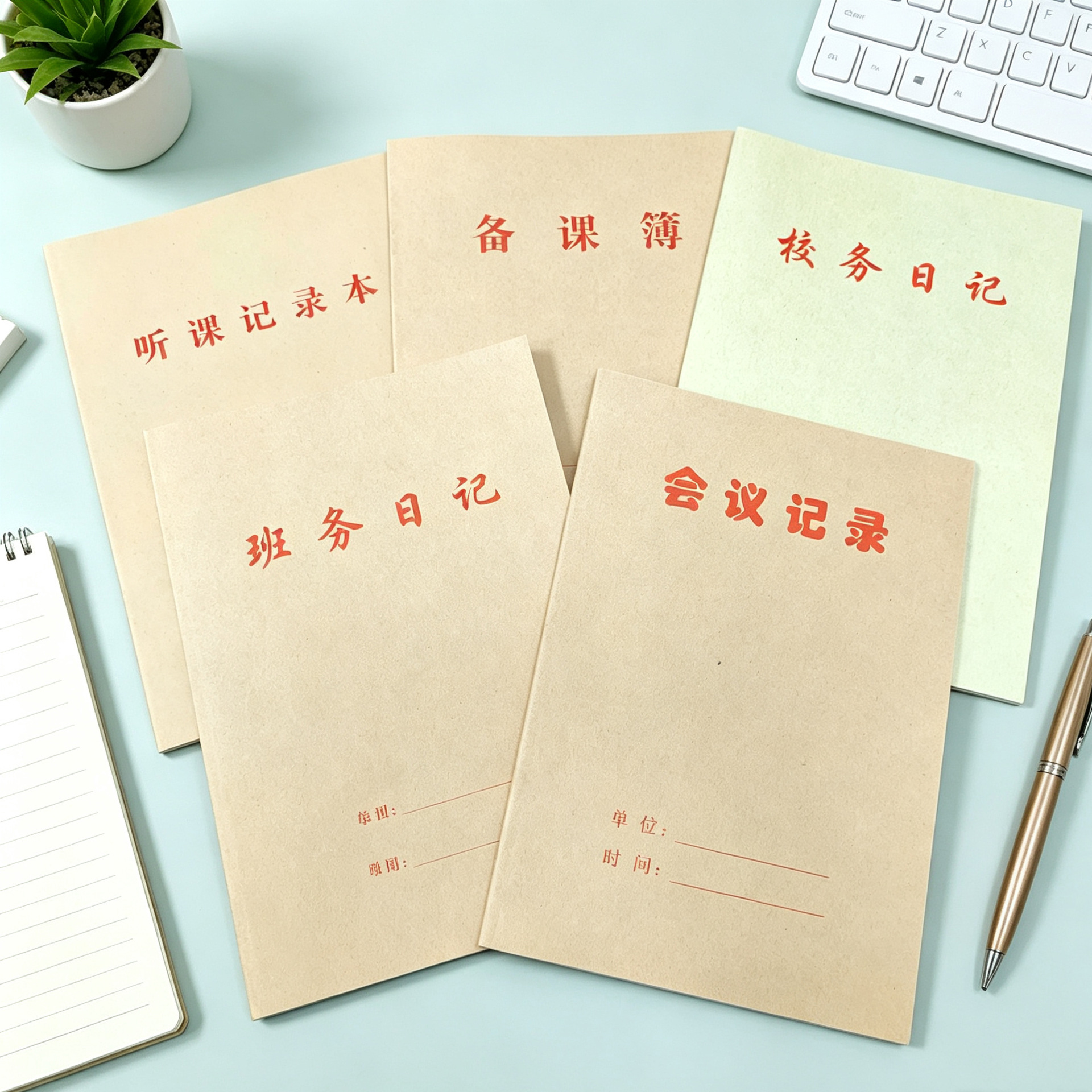 牛皮封面会议记录本校务日记班务日记备课簿听课记录本支持定制