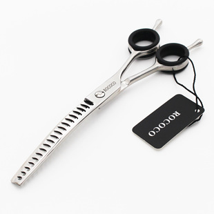 7.0 inch double-tailed pet beauty scissors bent fish bone scissors bent scissors tooth scissors thin scissors hair trimming scissors