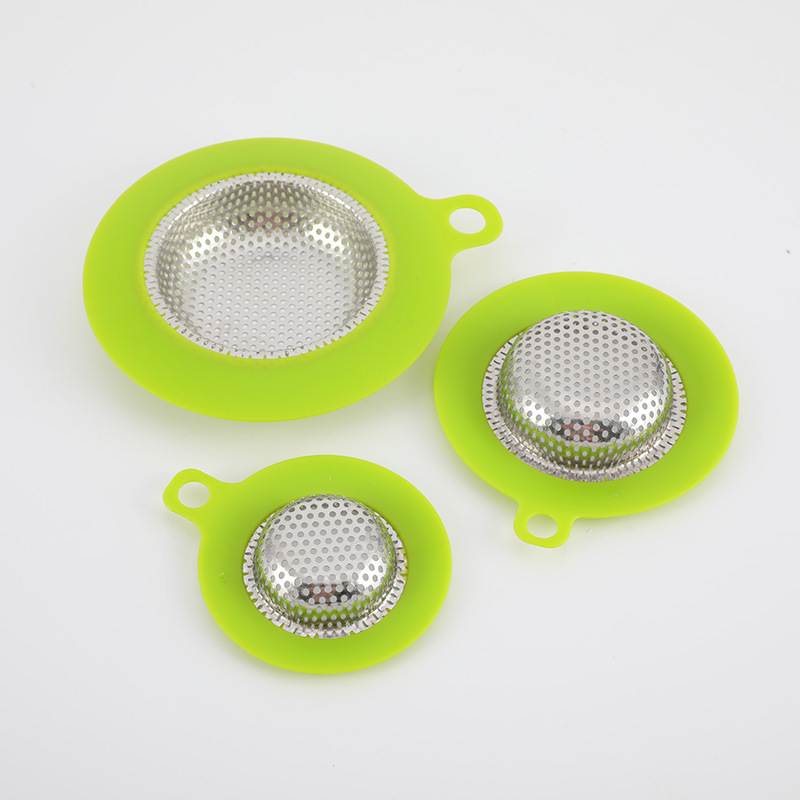 Kitchen sewer filter anti-blocking stainless steel sink anti-blocking basin mesh drain drain slag plate cross-border partition
