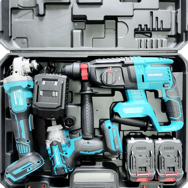 Comercio exterior Kit de herramientas eléctricas de litio recargable martillo eléctrico molino de ángulo máquina de corte taladro eléctrico llave eléctrica motosierra eléctrica