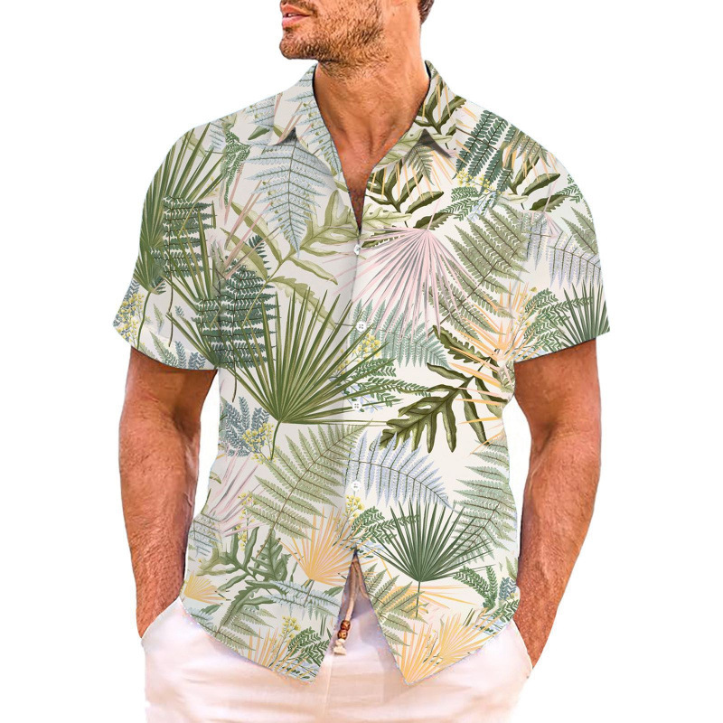 CrossborderHawaiianshirt3Dprinting休闲百搭短袖潮牌跨境热销