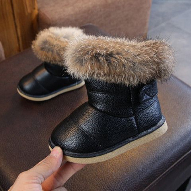 Children's snow boots are waterproof in winter, plush and thickened to keep warm. Baby's anti-skid boots are for girls,_voghion.com