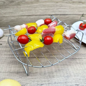 Домашняя кухонная аэрофритюрница-гриль, 4-контактная двухслойная решетка для приготовления на пару из нержавеющей стали, бытовая электрическая фритюрница, аксессуары для шашлыков для барбекю