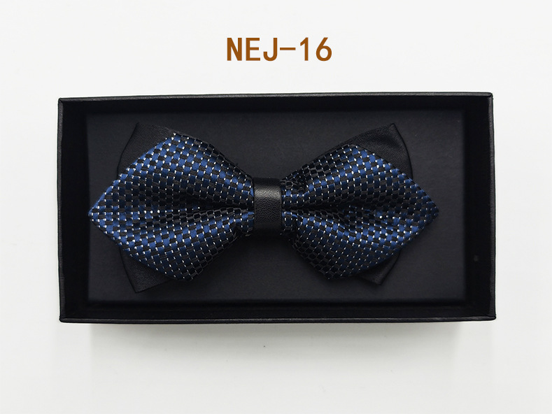 Pajarita negra de color sólido para hombre Boda británica Boda novio padrino traje camisa arco caja de regalo embalaje