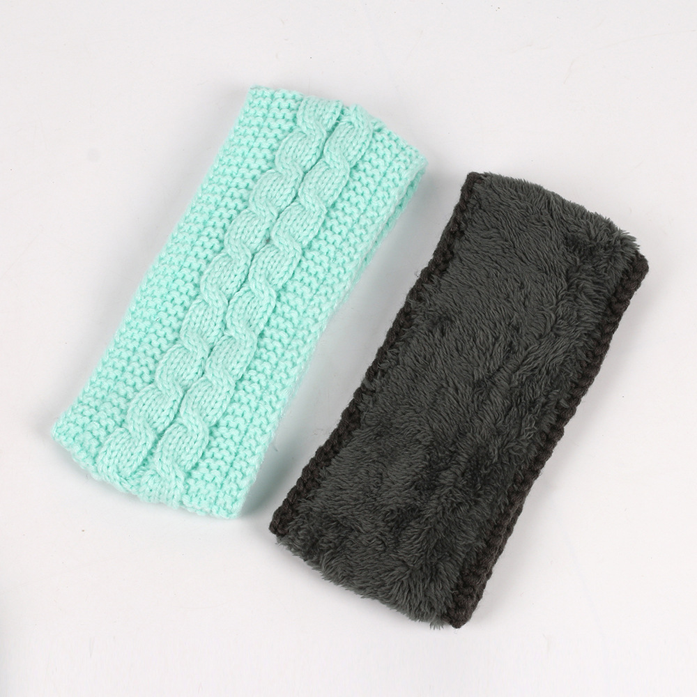 Gebreide haarband winter warm wol oorwarmer voor dames_voghion.com