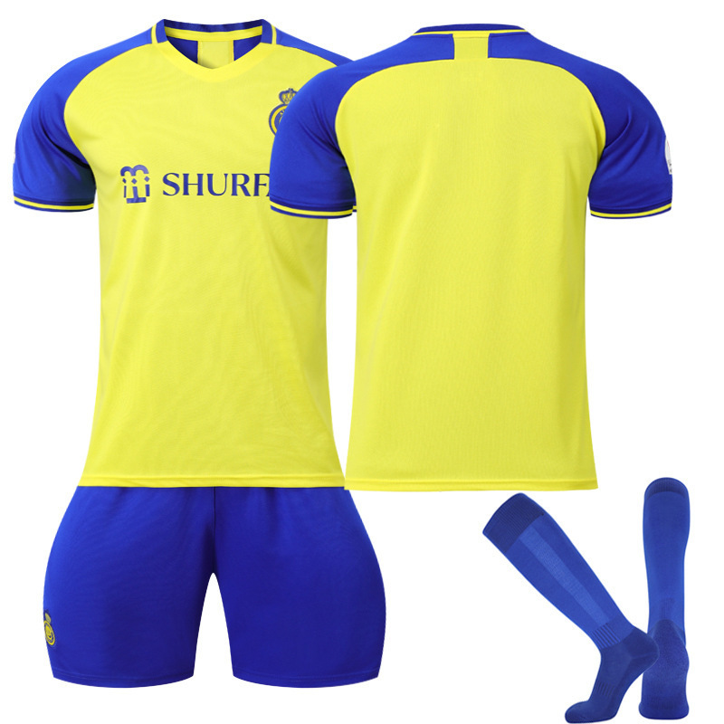 N ° 7 C Luo uniforme de fútbol para Victoria casa en 2223 Riyadh traje Arabia Liga amarillo Jersey impreso con calcetines