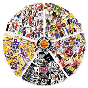 Big Sale of 50-250 Pieces of Series Combination Stickers Featuring Superstar Kobe Bryant, Cartoon Graffiti, and Basketball Team Logos