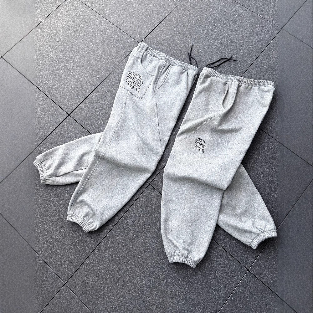 Creative Embroidery Jogger Pants For Teens, Athletic Casual Tapered Sweatpants With Modern Design, Comfort Fit Sports Trousers_voghion.com
