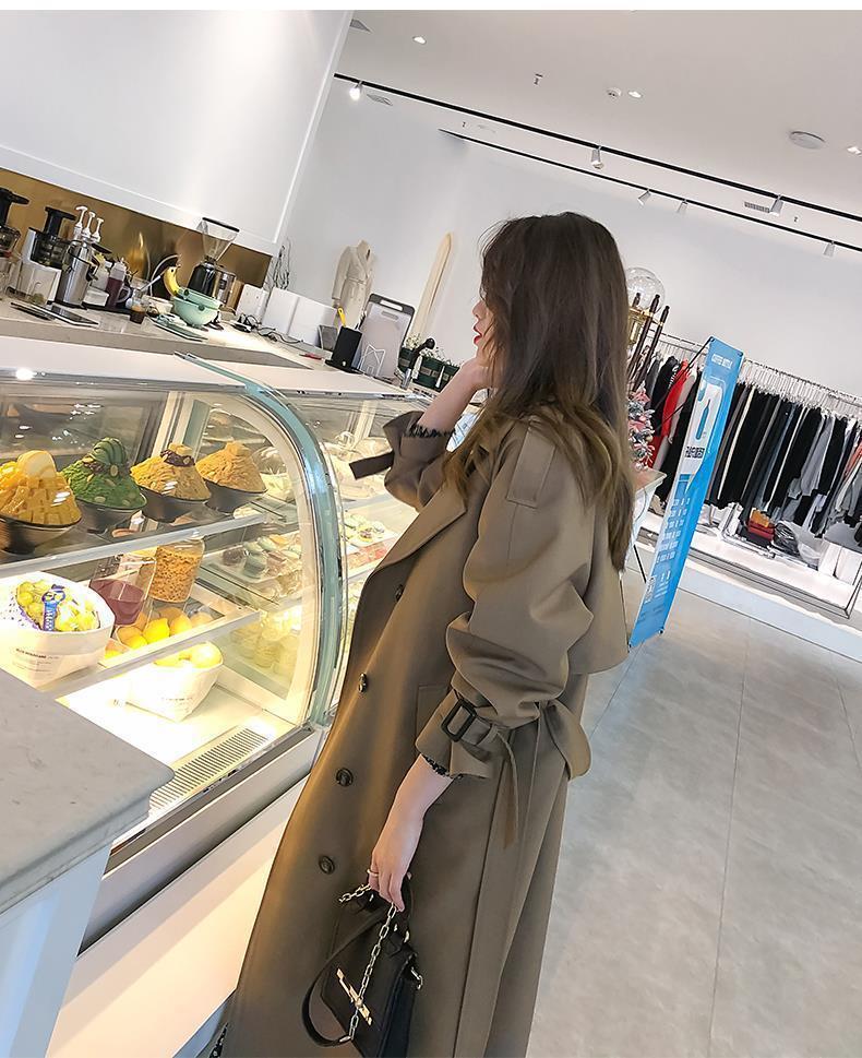 Eleganter Damen Trenchcoat Für Den Herbst Mittellang Fallend_voghion.com