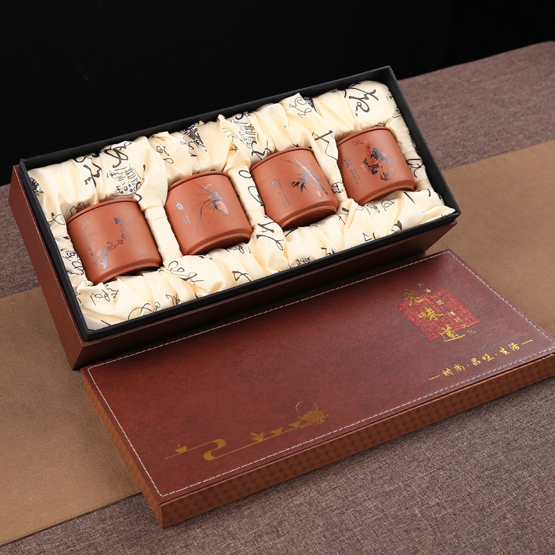 Small Meilan Bamboo and Plum Tea Canisters, Zisha Ceramic Tea Canisters, Ceramic Small Tea Canisters, Herbal Tea Storage Canisters, Tea Canister Manufacturer Wholesale