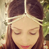 Retro hair accessory with tassels, chain from pearl, fashionable ethnic headband for bride, European style, boho style, ethnic style