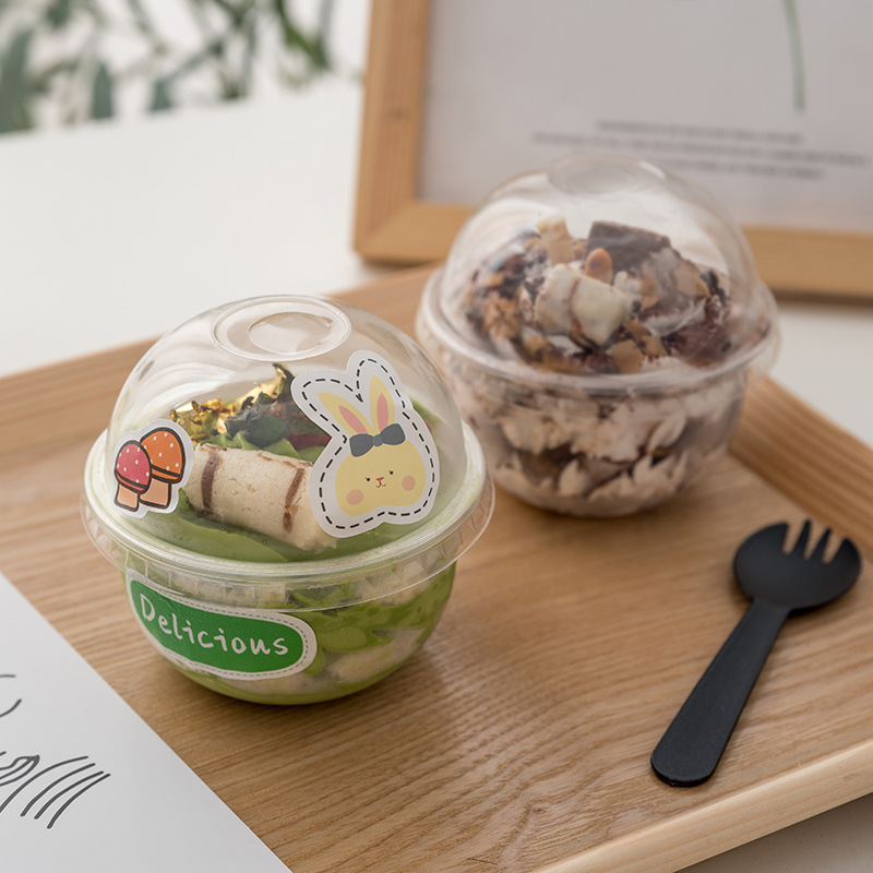 网红U型杯圣诞杯慕斯杯250ml胖胖杯波波蛋糕奶昔雪糕球杯子带盖子