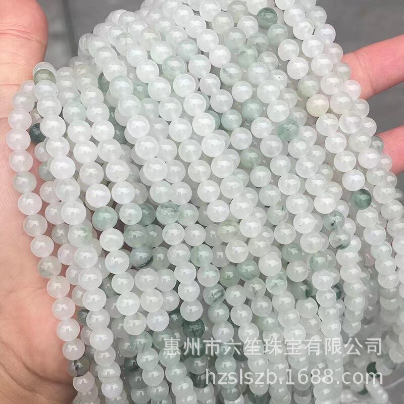 厂家批发 新疆天山翠玉散珠冰翠玉手链半成品圆珠diy饰品配件串珠|undefined