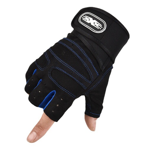 Gym Half Finger Gloves for Men and Women, Protective, Non-slip Wrist Wraps, Barbell Cycling Sports Equipment Training Gloves, Foreign Trade and Cross-border