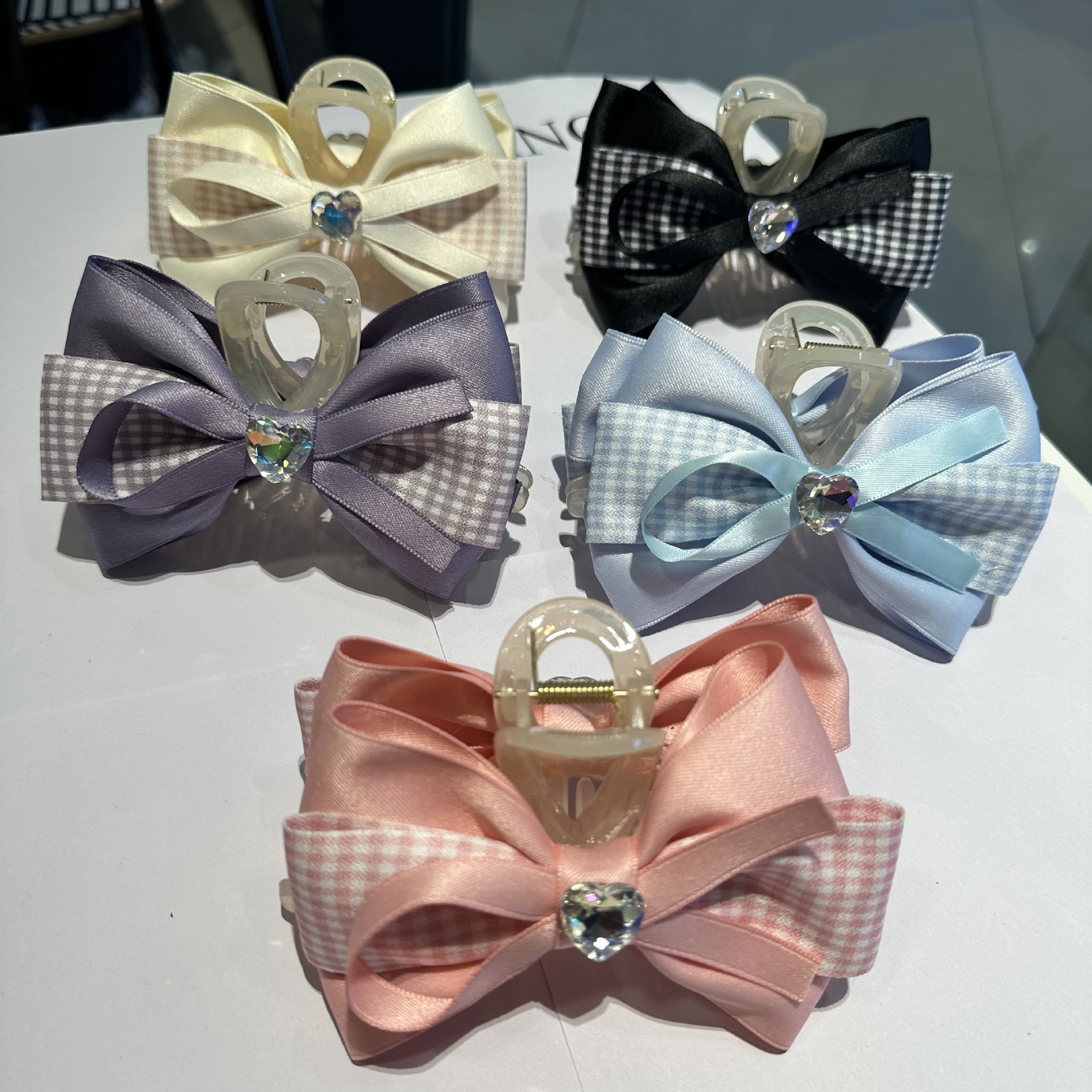 韓版網紅清新簡約愛心蝴蝶結抓夾花朵頂夾甜美優雅髮飾發卡女批發