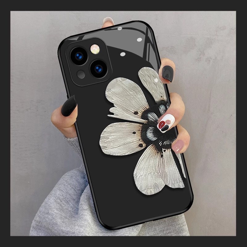 Black Tea Half Flower Suitable for Vivov40Lite Mobile Phone Case Glass S19S Export Wholesale Iqooz3 Foreign Business