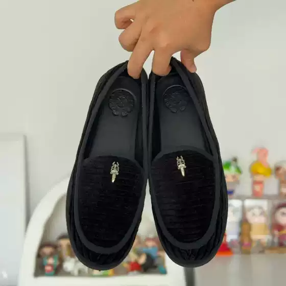 Trendy Black Suede Casual Canvas Shoes High Aesthetic Spring Autumn Wear-Resistant Mid Heel Foreign Trade Fashion Black White Wasteland Style