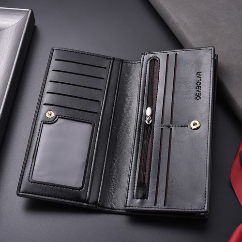 wallet hot-selling men's fashion long wallet soft leather wallet with large capacity mobile phone bag multi-card slot card bag