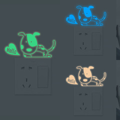 新 YG40個性隨心貼夜光HELLO斑點狗三色開關貼家居牆面裝飾牆貼紙