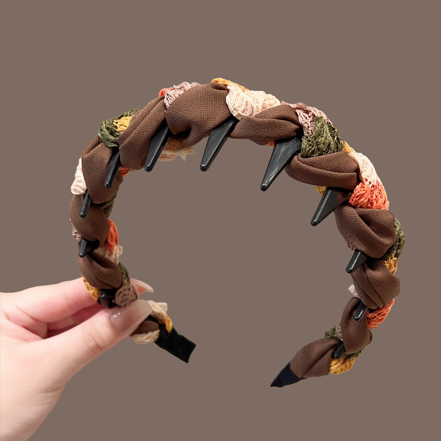 # 49 colorful coffee wrap wavy hairband
