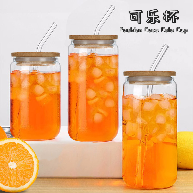 350ml高硼硅加厚牛奶杯玻璃杯 單層透明玻璃杯配吸管批發