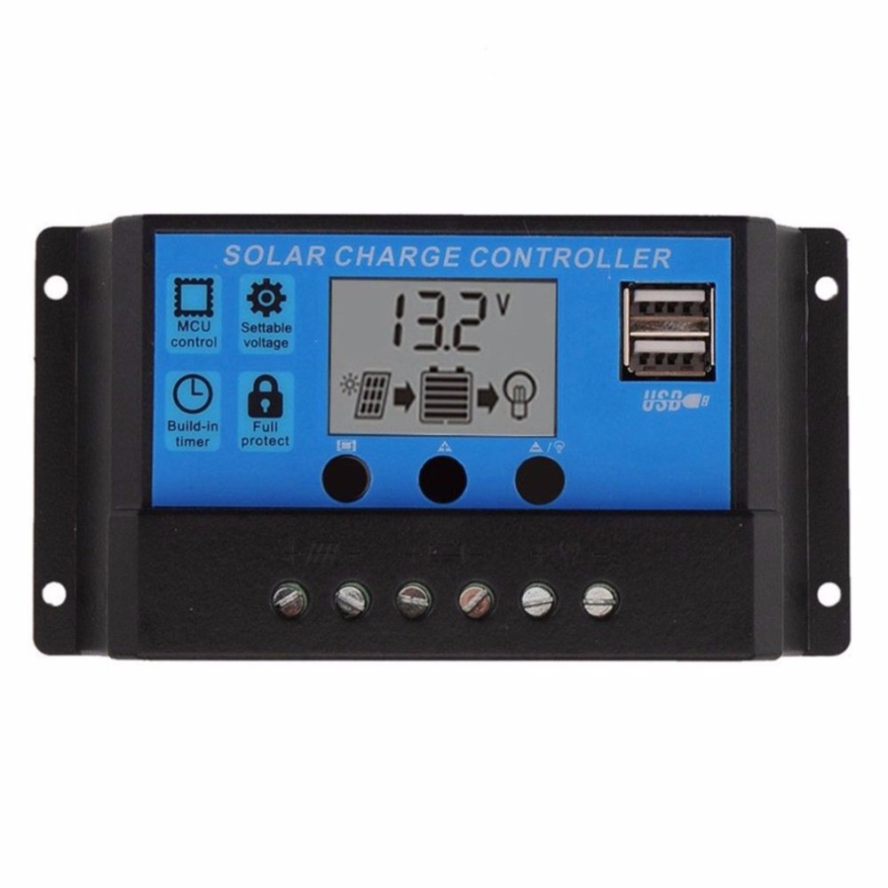 太阳能板控制器MPPT控制器快充电双USB10A20A30A40A稳压器PWM控