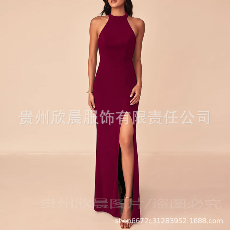 Manufacturer Wholesale Evening Dresses That Can Be Worn Casually, Sexy European and American Style, Foreign Trade, Aliexpress Independent Site, Spaghetti Strap Long Dress, Fashionable