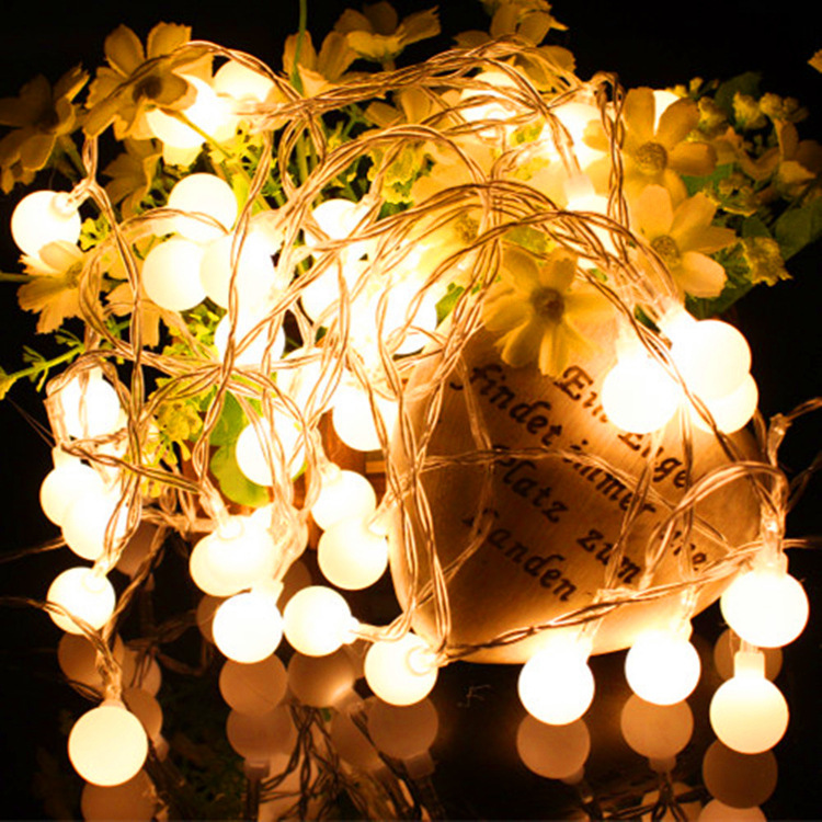 led white frosted ball colored lights flashing lights string lights outdoor waterproof Christmas holiday decoration string lights holiday colored lights